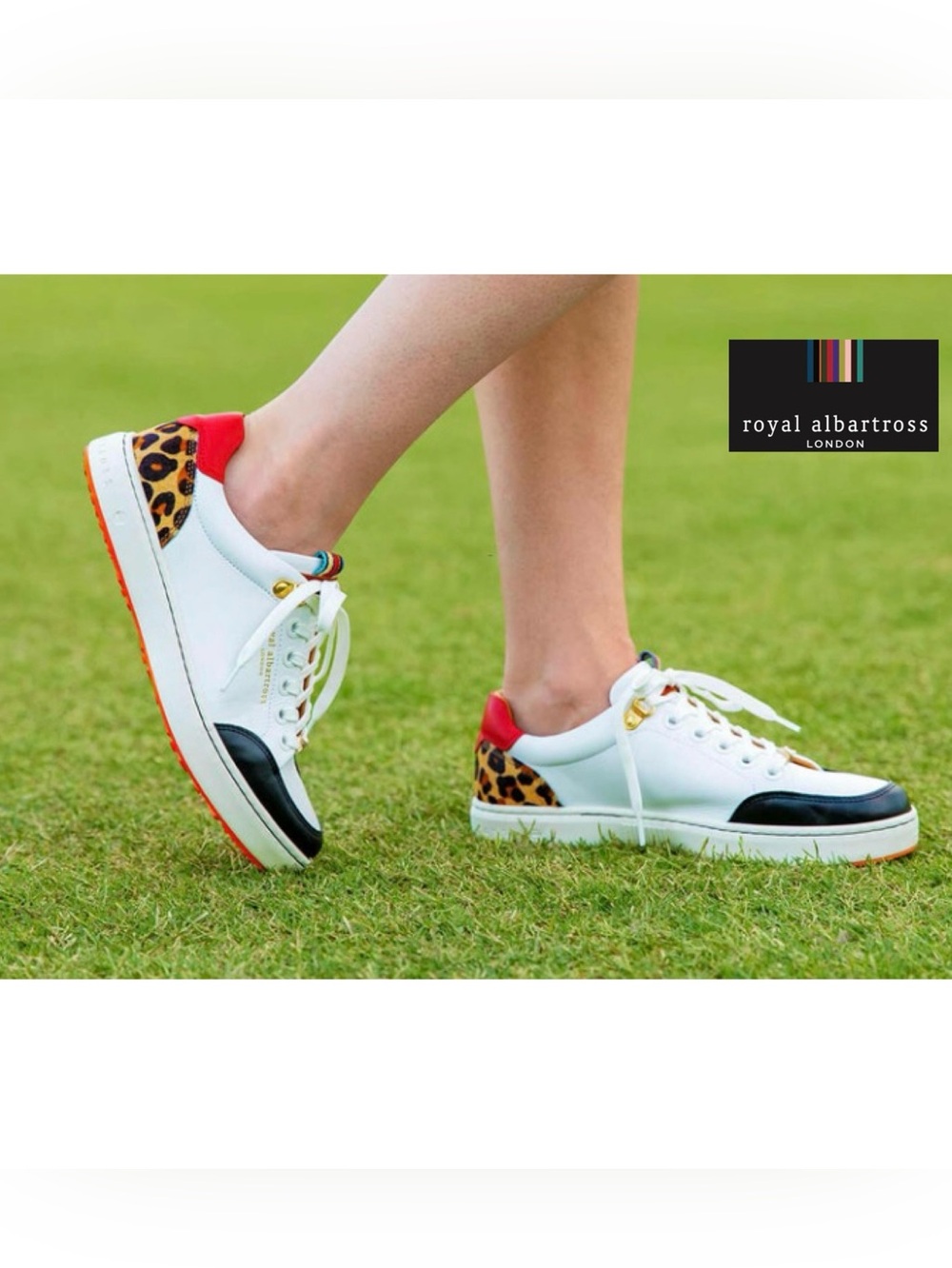 Royal Albartross Women's The Fieldfox Spikeless Golf Shoes Leopard Print Accent